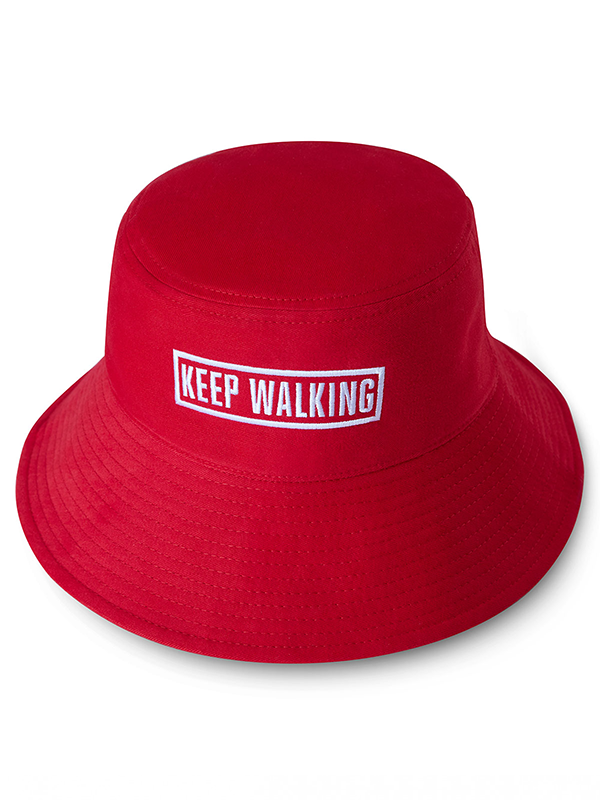 “Keep Walking” Bucket Hat (Red)