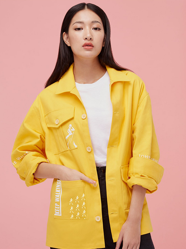 “Keep Walking” Oversize Jacket (Yellow)