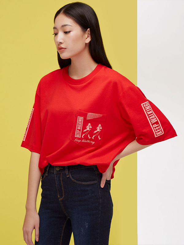“Keep Walking” T-Shirt (red)